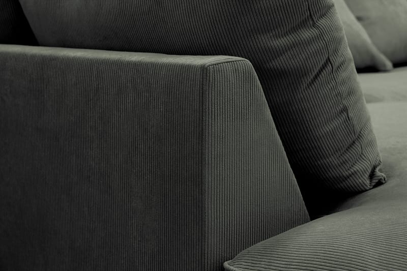 Rossita Lyx 4-seters Venstrevendt L-formet Extra Dyp Sjeselongsofa i Manchester - Mørk grønn Kordfløyel - Møbler - Sofaer - Sofa med sjeselong
