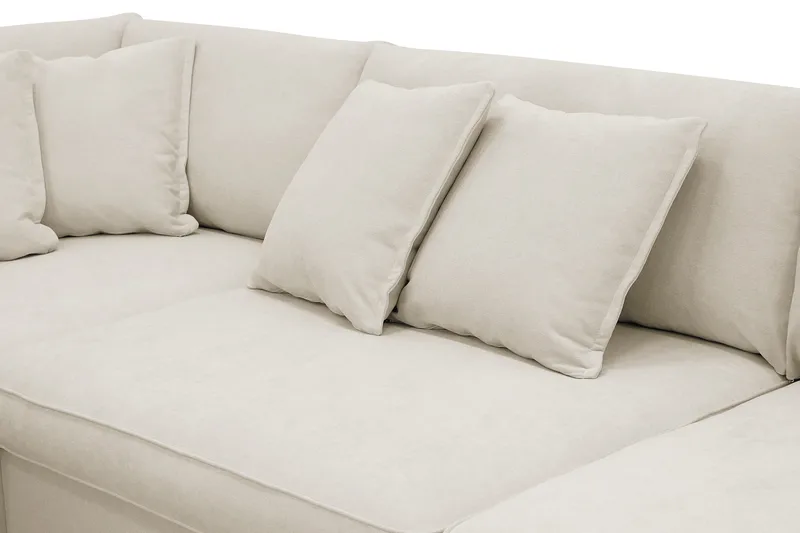 Rossita Lyx 4-seters Venstrevendt L-formet Extra Dyp Sjeselongsofa i Stoff - Beige Stoff - Møbler - Sofaer - Sofa med sjeselong