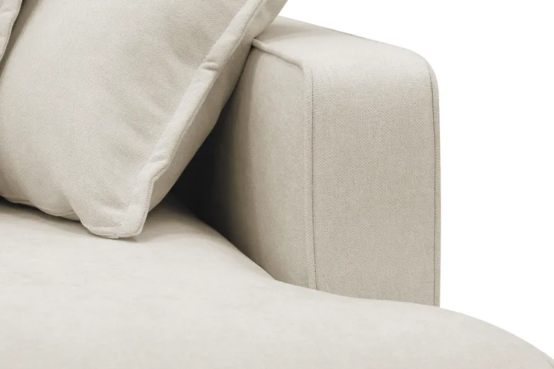 Rossita Lyx 4-seters Venstrevendt L-formet Extra Dyp Sjeselongsofa i Stoff - Beige Stoff - Møbler - Sofaer - Sofa med sjeselong