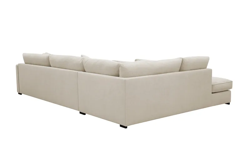 Rossita Lyx 4-seters Venstrevendt L-formet Extra Dyp Sjeselongsofa i Stoff - Beige Stoff - Møbler - Sofaer - Sofa med sjeselong