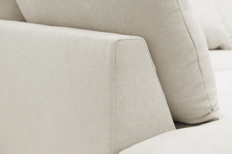 Rossita Lyx 4-seters Venstrevendt L-formet Extra Dyp Sjeselongsofa i Stoff - Beige Stoff - Møbler - Sofaer - Sofa med sjeselong