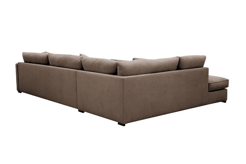 Rossita Lyx 4-seters Venstrevendt L-formet Extra Dyp Sjeselongsofa i Stoff - Brun Stoff - Møbler - Sofaer - Sofa med sjeselong