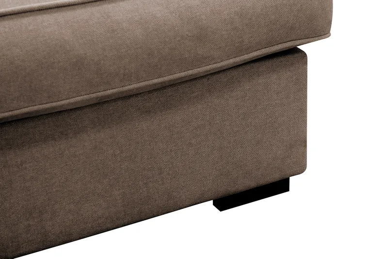 Rossita Lyx 4-seters Venstrevendt L-formet Extra Dyp Sjeselongsofa i Stoff - Brun Stoff - Møbler - Sofaer - Sofa med sjeselong