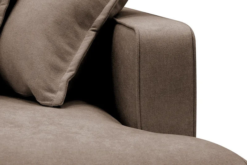Rossita Lyx 4-seters Venstrevendt L-formet Extra Dyp Sjeselongsofa i Stoff - Brun Stoff - Møbler - Sofaer - Sofa med sjeselong