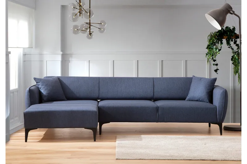 Rossland Divansofa 3-seters - Blå - Møbler - Sofaer - Sofa med sjeselong - 3 seters sofa med divan
