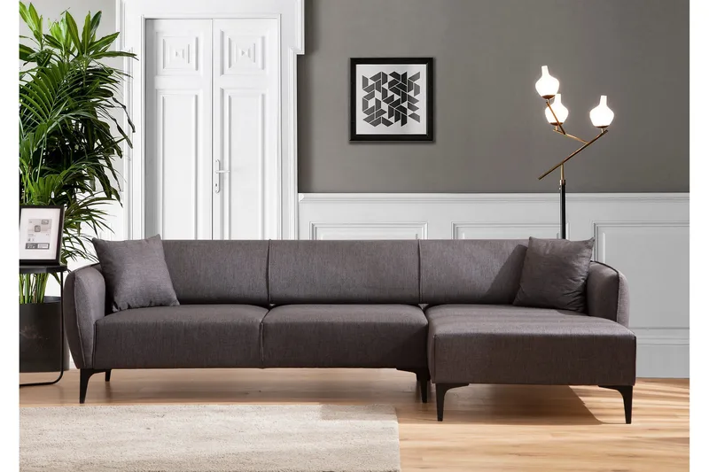 Rossland Divansofa 3-seters - Mørkegrå - Møbler - Sofaer - Sofa med sjeselong - 3 seters sofa med divan