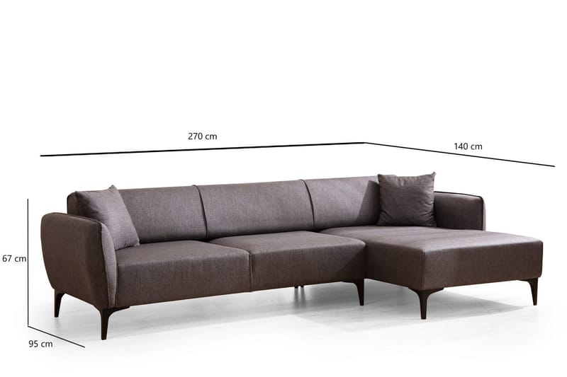 Rossland Divansofa 3-seters - Mørkegrå - Møbler - Sofaer - Sofa med sjeselong - 3 seters sofa med divan