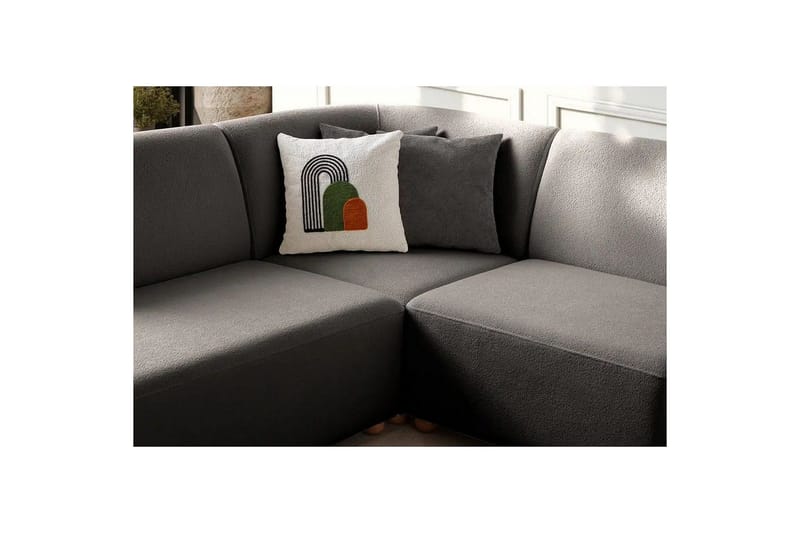 Rynvar Sofa med sjeselong 4-seter - Antrasitt - Møbler - Sofaer - Modulsofaer - Komplett modulsofa