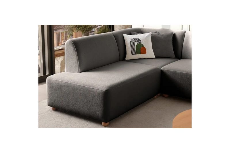 Rynvar Sofa med sjeselong 4-seter - Antrasitt - Møbler - Sofaer - Sofa med sjeselong