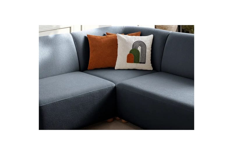 Rynvar Sofa med sjeselong 4-seter - Blå - Møbler - Sofaer - Sofa med sjeselong