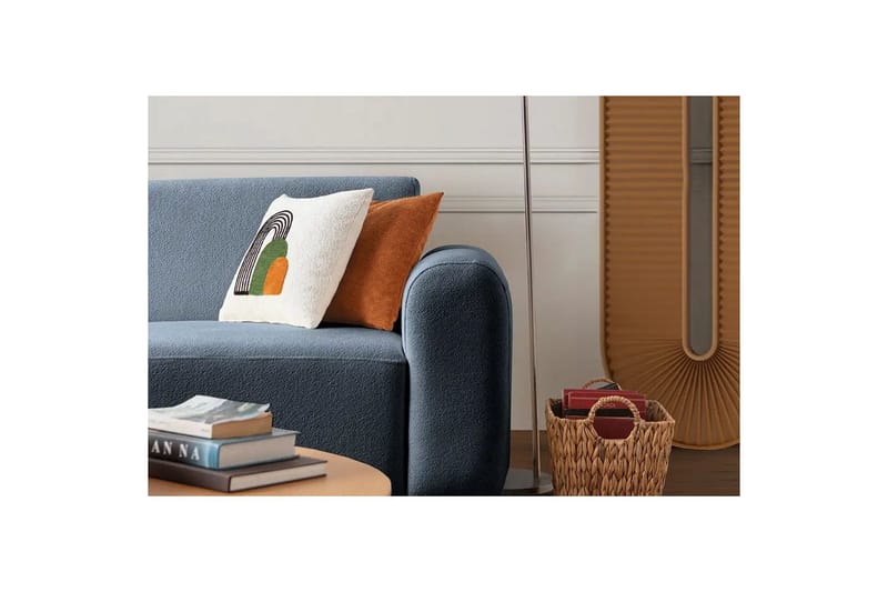 Rynvar Sofa med sjeselong 4-seter - Blå - Møbler - Sofaer - Sofa med sjeselong