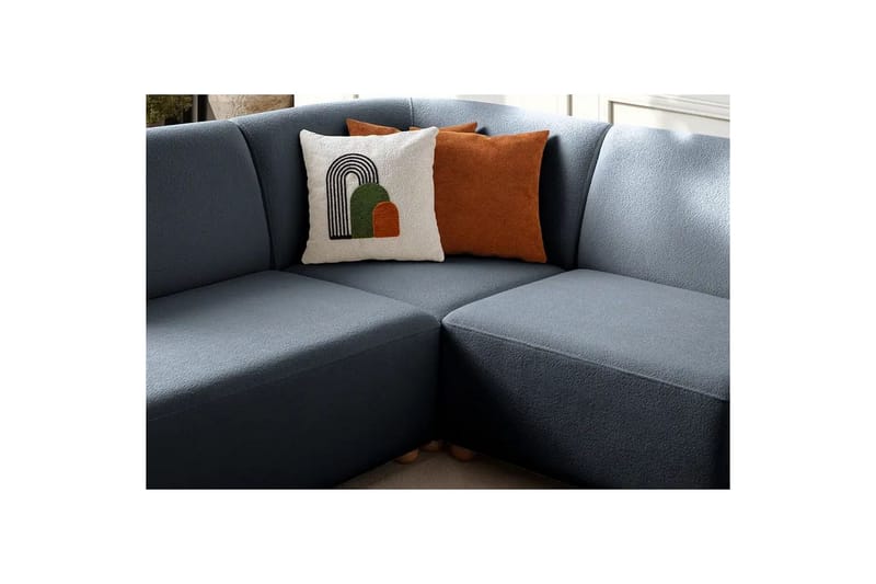 Rynvar Sofa med sjeselong 4-seter - Blå - Møbler - Sofaer - Sofa med sjeselong