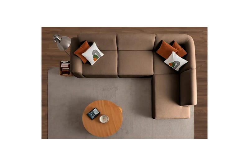 Rynvar Sofa med sjeselong 4-seter - Brun - Møbler - Sofaer - Sofa med sjeselong