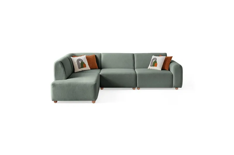 Rynvar Sofa med sjeselong 4-seter - Grønn - Møbler - Sofaer - Sofa med sjeselong