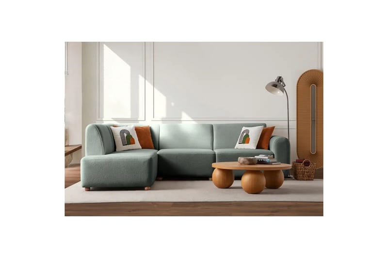 Rynvar Sofa med sjeselong 4-seter - Grønn - Møbler - Sofaer - Sofa med sjeselong