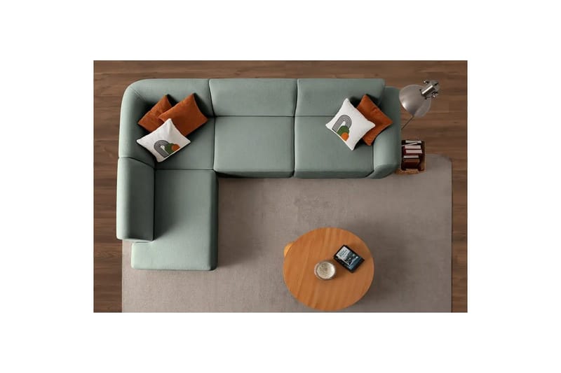 Rynvar Sofa med sjeselong 4-seter - Grønn - Møbler - Sofaer - Sofa med sjeselong