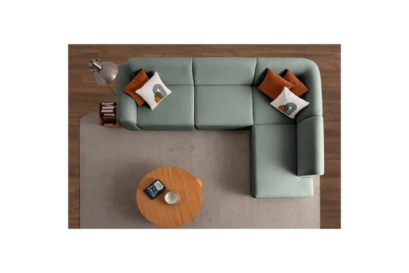 Rynvar Sofa med sjeselong 4-seter - Grønn - Møbler - Sofaer - Sofa med sjeselong