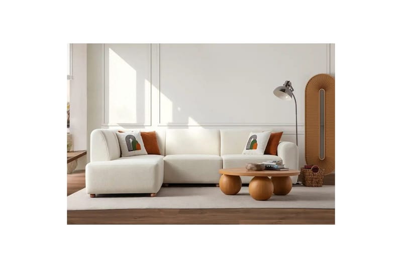 Rynvar Sofa med sjeselong 4-seter - Hvit - M øbler - Sofaer - Sofa med sjeselong