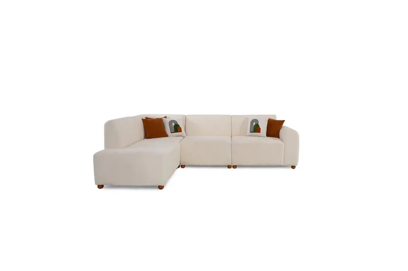 Rynvar Sofa med sjeselong 4-seter - Hvit - Møbler - Sofaer - Modulsofaer - Komplett modulsofa