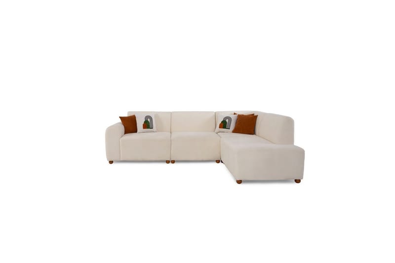 Rynvar Sofa med sjeselong 4-seter - Hvit - Møbler - Sofaer - Sofa med sjeselong