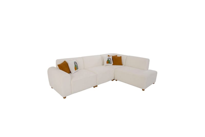 Rynvar Sofa med sjeselong 4-seter - Hvit - Møbler - Sofaer - Sofa med sjeselong