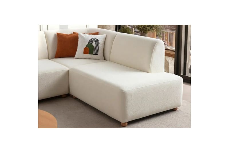 Rynvar Sofa med sjeselong 4-seter - Hvit - Møbler - Sofaer - Sofa med sjeselong
