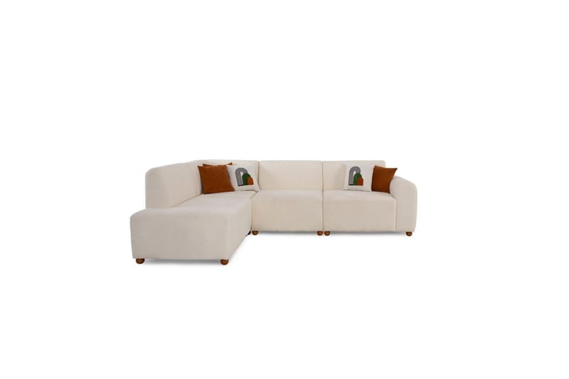 Rynvar Sofa med sjeselong 4-seter - Hvit - Møbler - Sofaer - Sofa med sjeselong