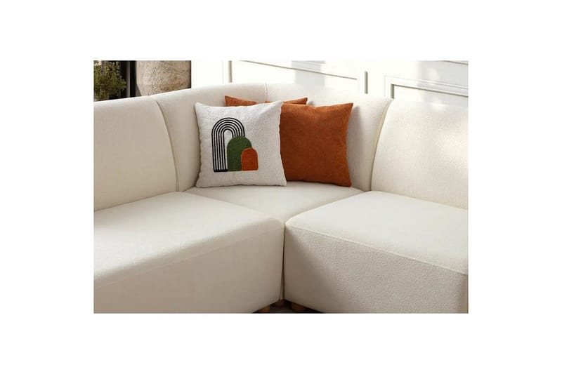 Rynvar Sofa med sjeselong 4-seter - Hvit - Møbler - Sofaer - Sofa med sjeselong