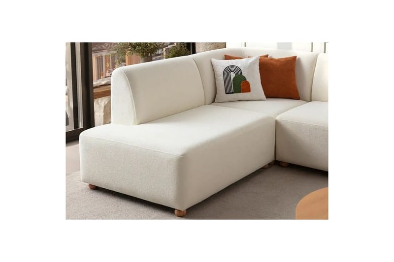 Rynvar Sofa med sjeselong 4-seter - Hvit - Møbler - Sofaer - Sofa med sjeselong