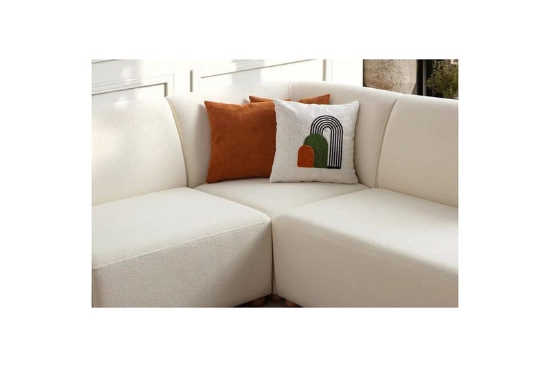 Rynvar Sofa med sjeselong 4-seter - Hvit - Møbler - Sofaer - Sofa med sjeselong