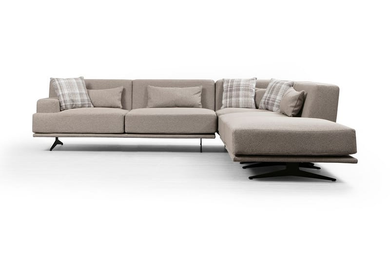 Sanroman Divansofa - Beige - Sofa med sjeselong