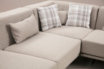 Sanroman Venstrevendt L-formet Sofa med Sjeselong 302 cm i Stoff - Beige - Møbler - Sofaer - Sofa med sjeselong
