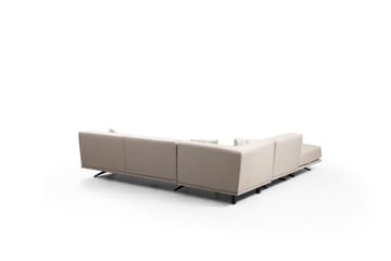 Sanroman Venstrevendt L-formet Sofa med Sjeselong 302 cm i Stoff - Beige - Møbler - Sofaer - Sofa med sjeselong