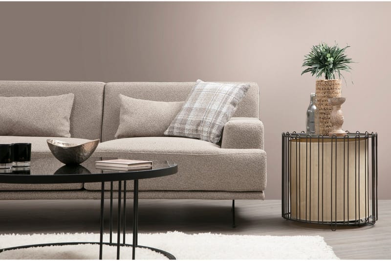 Sanroman Venstrevendt L-formet Sofa med Sjeselong 302 cm i Stoff - Beige - Møbler - Sofaer - Sofa med sjeselong
