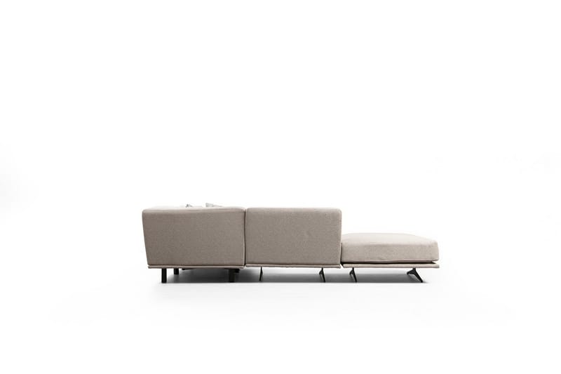 Sanroman Venstrevendt L-formet Sofa med Sjeselong 302 cm i Stoff - Beige - Møbler - Sofaer - Sofa med sjeselong