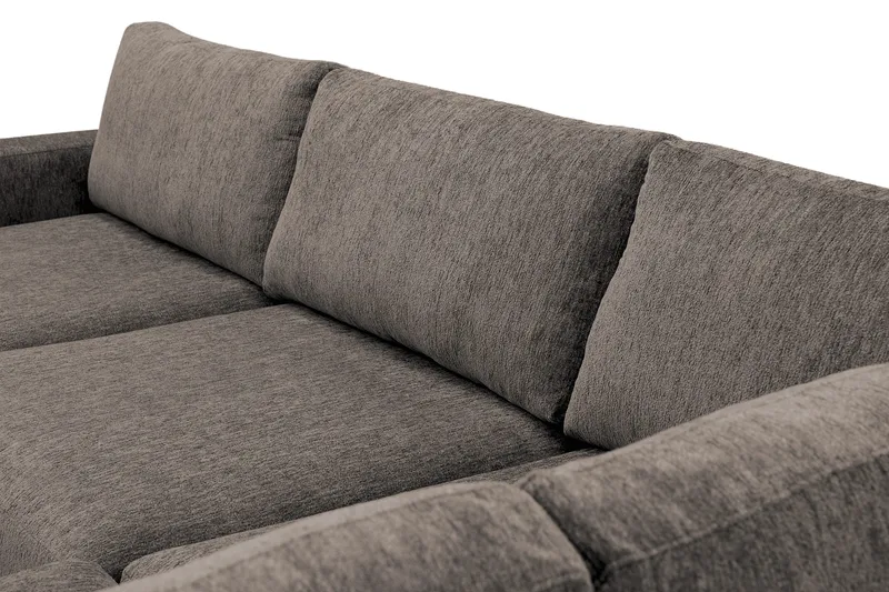 Scandi Dyp 4-seters sofa med sjeselong høyre i chenille - Grå - Møbler - Sofaer - Sofa med sjeselong