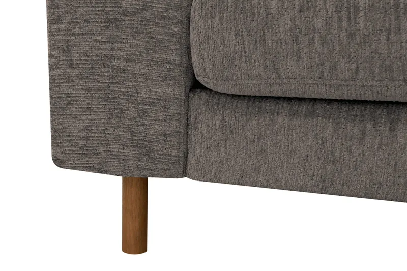 Scandi Dyp 4-seters sofa med sjeselong høyre i chenille - Grå - Møbler - Sofaer - Sofa med sjeselong