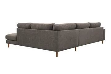 Scandi Dyp 4-seters sofa med sjeselong høyre i chenille - Grå - Møbler - Sofaer - Sofa med sjeselong