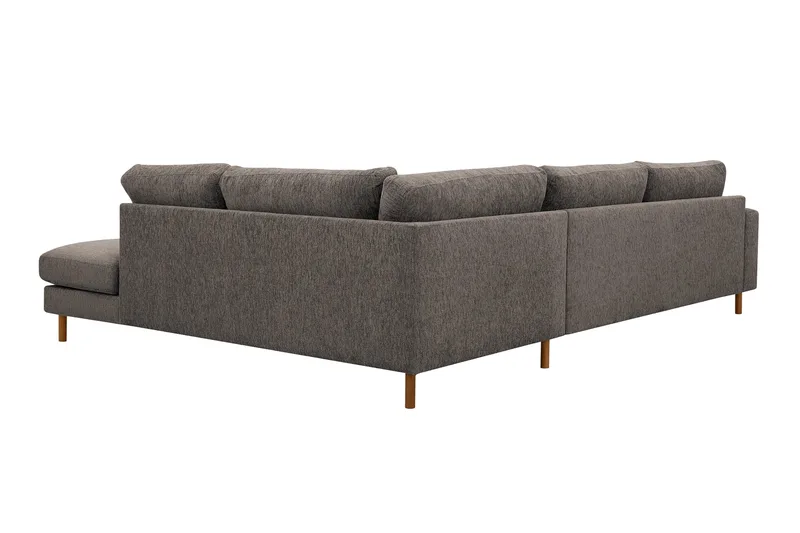 Scandi Dyp 4-seters sofa med sjeselong høyre i chenille - Grå - Møbler - Sofaer - Sofa med sjeselong