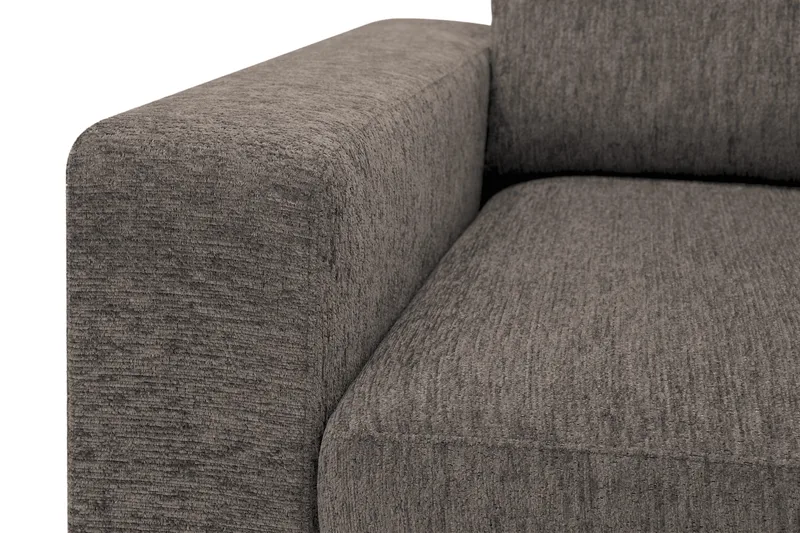 Scandi Dyp 4-seters sofa med sjeselong høyre i chenille - Grå - Møbler - Sofaer - Sofa med sjeselong