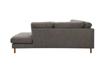 Scandi Dyp 4-seters sofa med sjeselong høyre i chenille - Grå - Møbler - Sofaer - Sofa med sjeselong