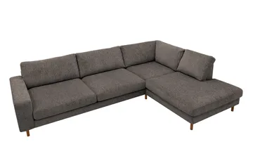 Scandi Dyp 4-seters sofa med sjeselong høyre i chenille - Grå - Møbler - Sofaer - Sofa med sjeselong