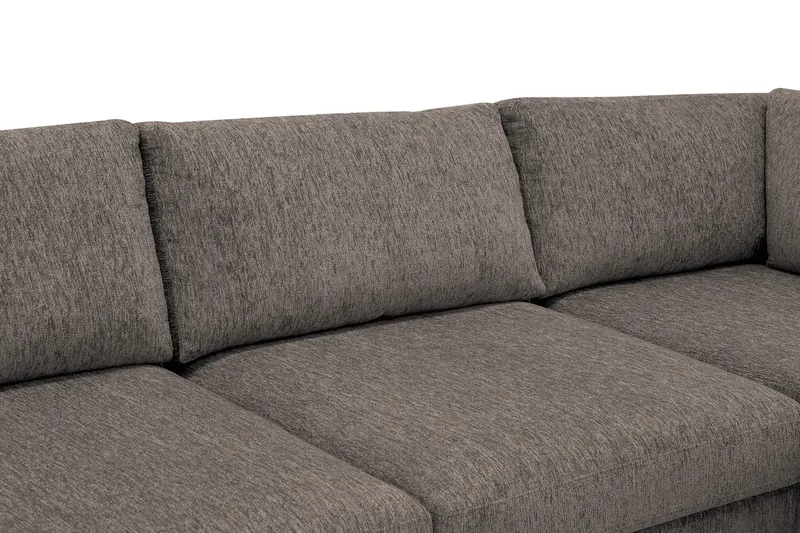 Scandi Dyp 4-seters sofa med sjeselong høyre i chenille - Grå - Møbler - Sofaer - Sofa med sjeselong