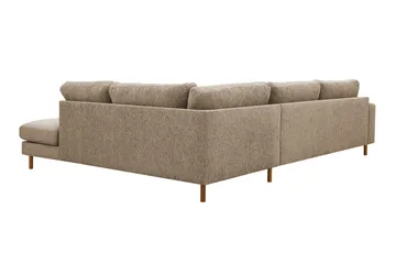 Scandi Dyp 4-seters sofa med sjeselong høyre i chenille - Mørk beige - Møbler - Sofaer - Sofa med sjeselong