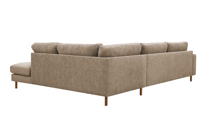 Scandi Dyp 4-seters sofa med sjeselong høyre i chenille - Mørk beige - Møbler - Sofaer - Sofa med sjeselong
