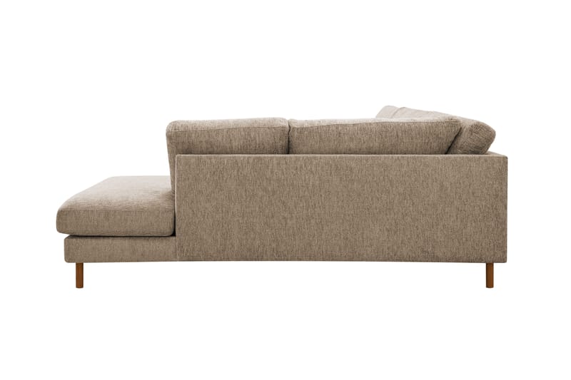 Scandi Dyp 4-seters sofa med sjeselong høyre i chenille - Mørk beige - Møbler - Sofaer - Sofa med sjeselong