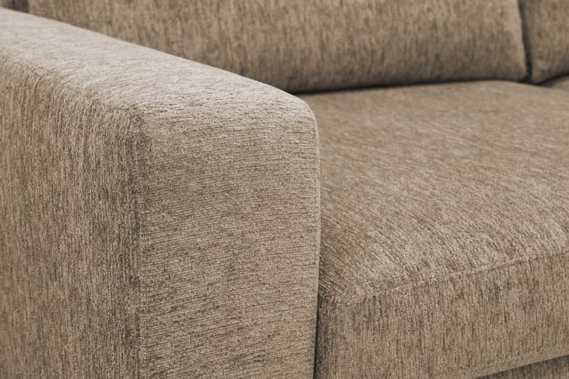 Scandi Dyp 4-seters sofa med sjeselong høyre i chenille - Mørk beige - Møbler - Sofaer - Sofa med sjeselong