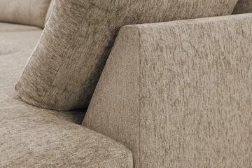 Scandi Dyp 4-seters sofa med sjeselong høyre i chenille - Mørk beige - Møbler - Sofaer - Sofa med sjeselong