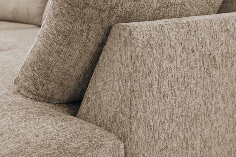 Scandi Dyp 4-seters sofa med sjeselong høyre i chenille - Mørk beige - Møbler - Sofaer - Sofa med sjeselong