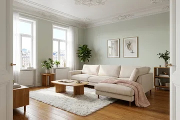 Scandi Dyp 4-seters sofa med sjeselong høyre i Kordfløyel - Beige - Møbler - Sofaer - Sofa med sjeselong